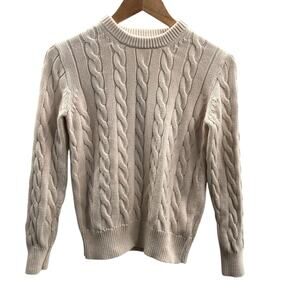 Crew Cuts Kids Cream Cable Knit 100% Cotton Sweater Unisex Size 10-11
